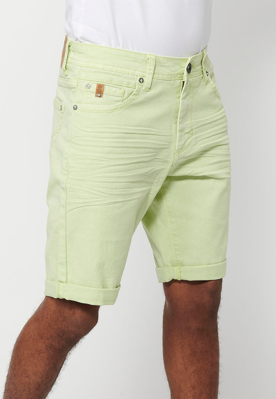 Bermuda Hombre Algodón con Vuelta 5 Bolsillos – Koroshi 2411PS00