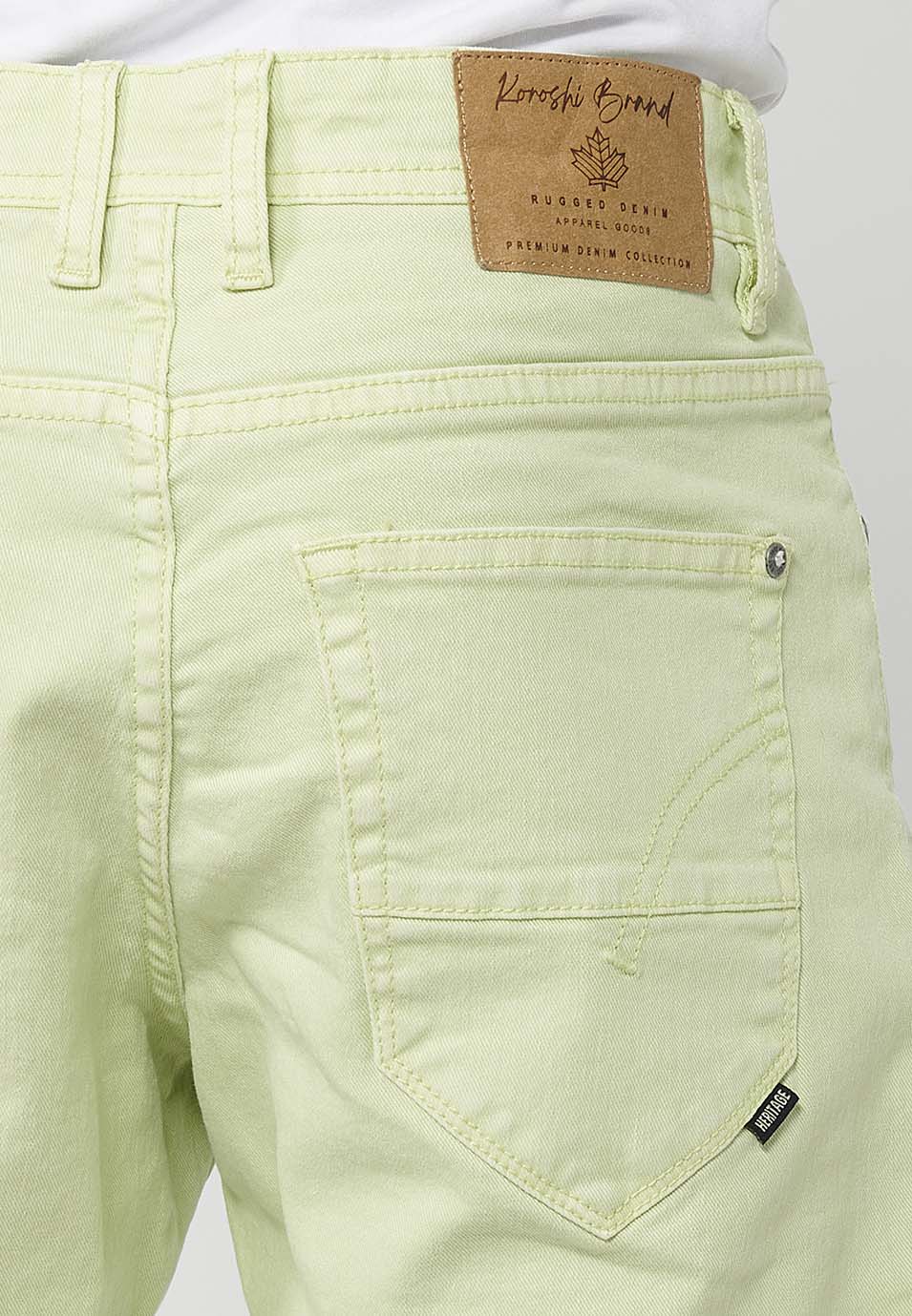 Bermuda Hombre Algodón con Vuelta 5 Bolsillos – Koroshi 2411PS00
