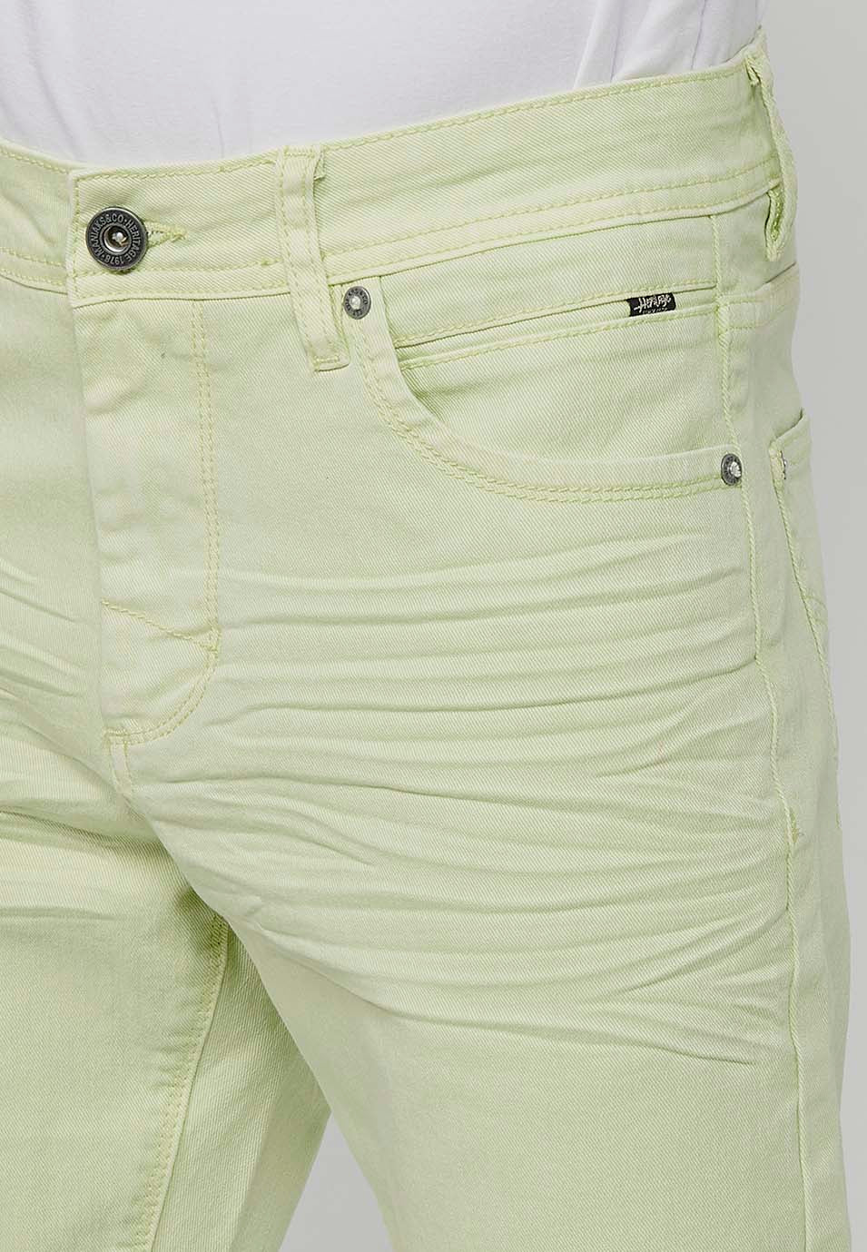 Bermuda Hombre Algodón con Vuelta 5 Bolsillos – Koroshi 2411PS00