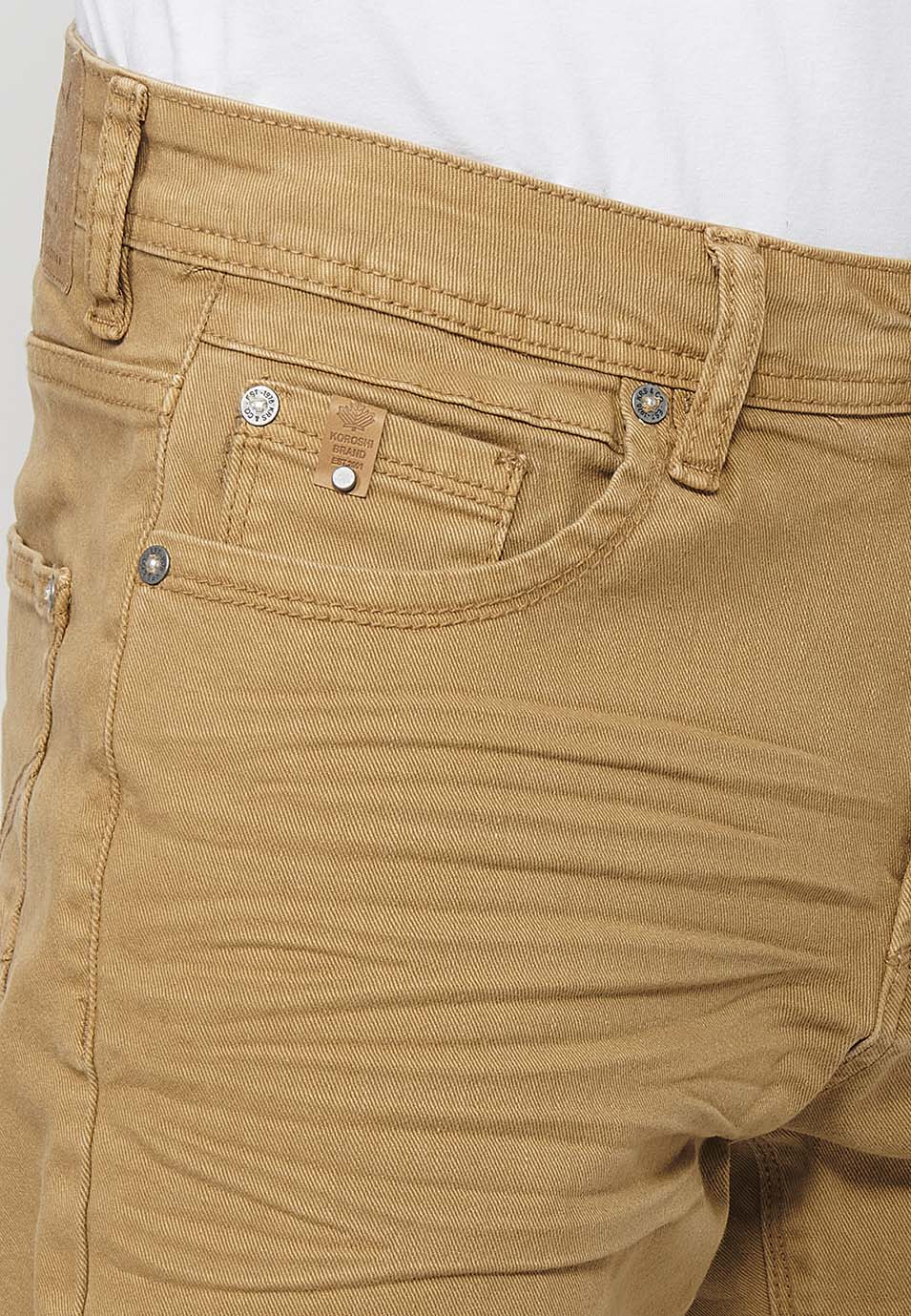Bermuda Hombre Algodón con Vuelta 5 Bolsillos – Koroshi 2411PS00