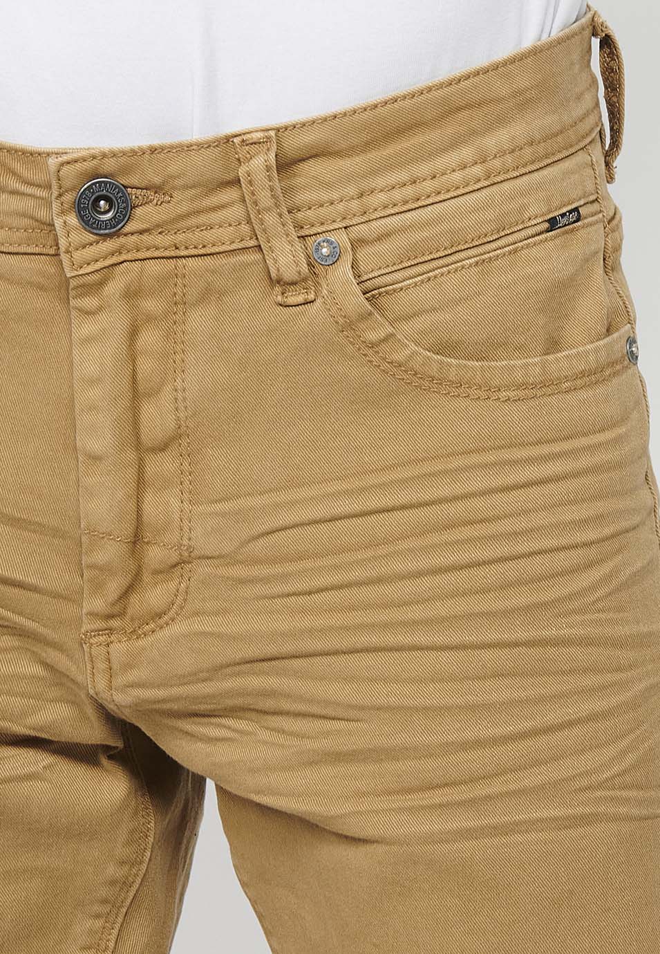 Bermuda Hombre Algodón con Vuelta 5 Bolsillos – Koroshi 2411PS00