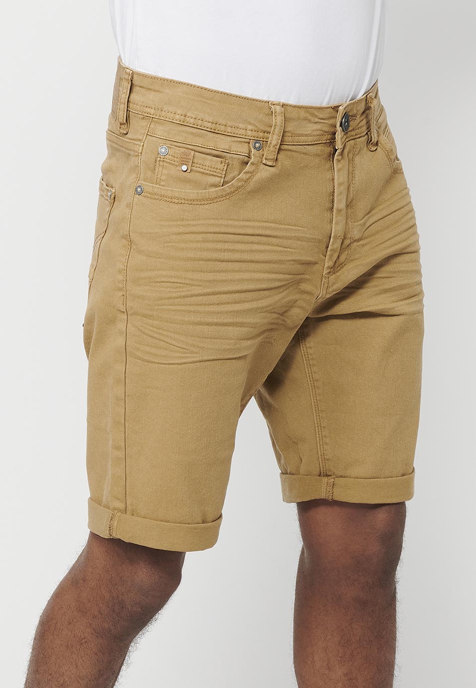Bermuda Hombre Algodón con Vuelta 5 Bolsillos – Koroshi 2411PS00