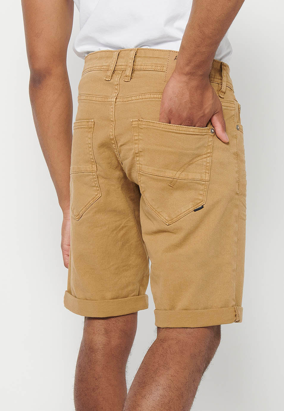 Bermuda Hombre Algodón con Vuelta 5 Bolsillos – Koroshi 2411PS00