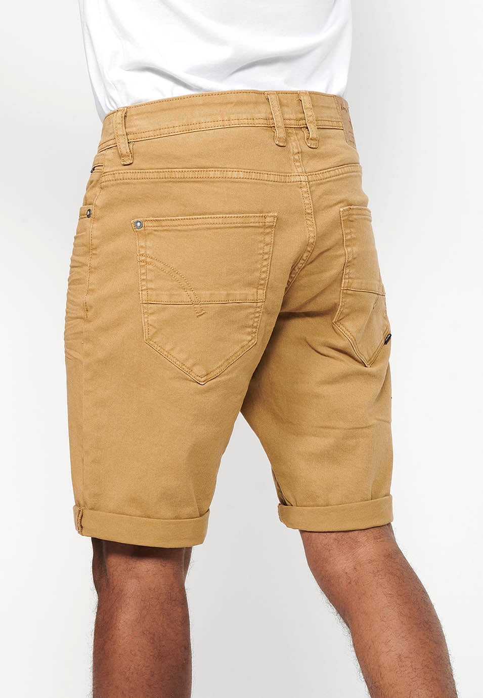 Bermuda Hombre Algodón con Vuelta 5 Bolsillos – Koroshi 2411PS00