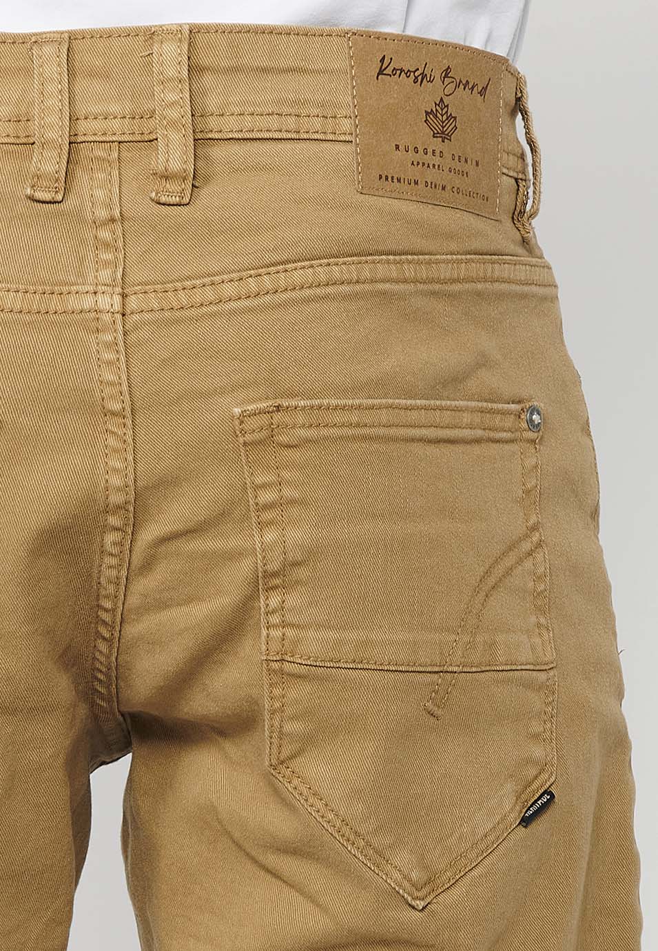 Bermuda Hombre Algodón con Vuelta 5 Bolsillos – Koroshi 2411PS00