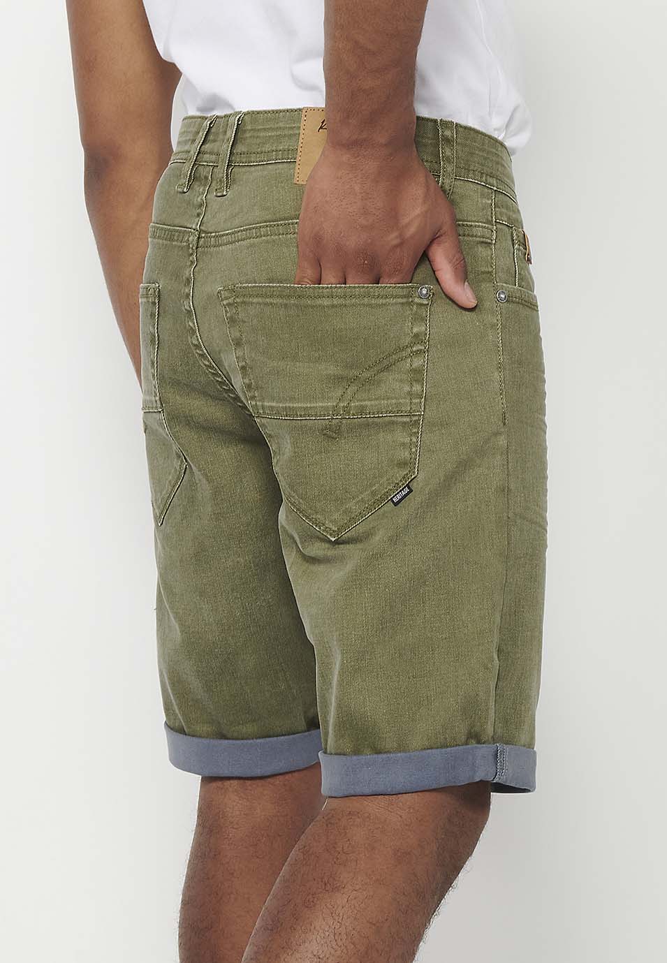 Bermuda Hombre Vaquera 5 Bolsillos Acabado Vuelta – Koroshi 2411PS02