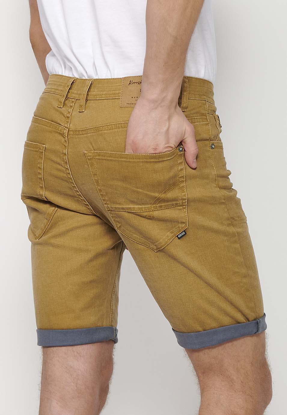 Bermuda Hombre Vaquera 5 Bolsillos Acabado Vuelta – Koroshi 2411PS02