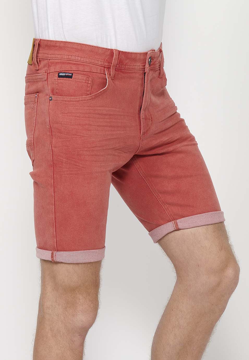 Bermuda Hombre 5 Bolsillos Acabado Vuelta Algodón Lyocell – Koroshi 2411PS05