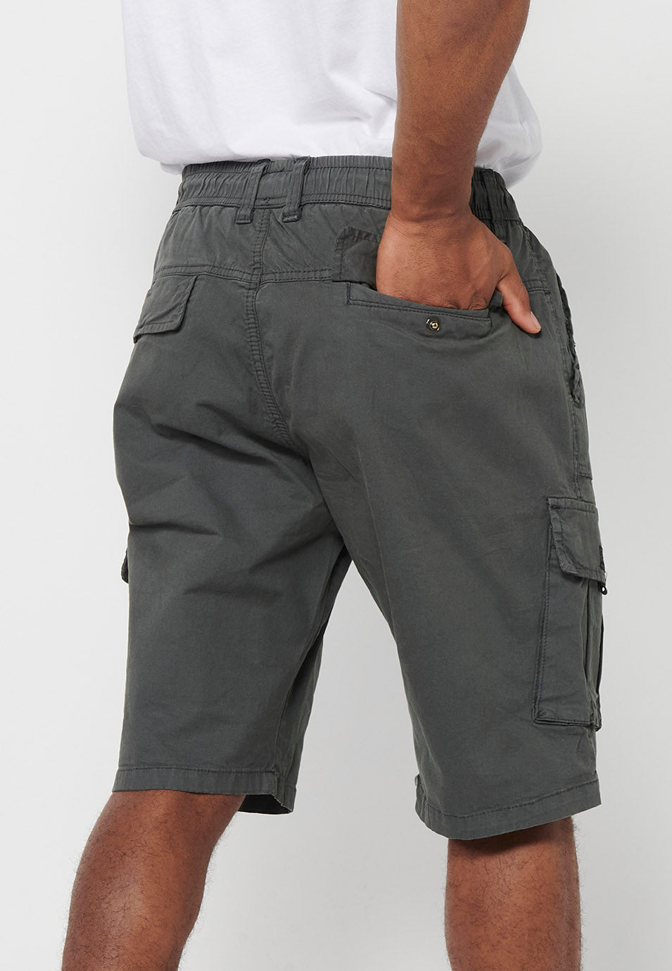 Bermuda Hombre Cargo Algodón Cintura Elástica – Koroshi 2411PS06