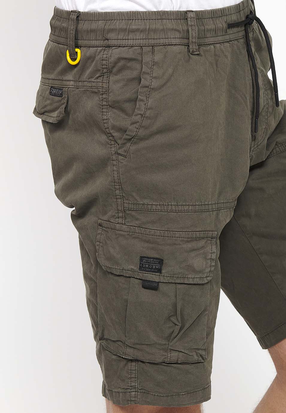 Bermuda Hombre Cargo Algodón Cintura Elástica – Koroshi 2411PS06