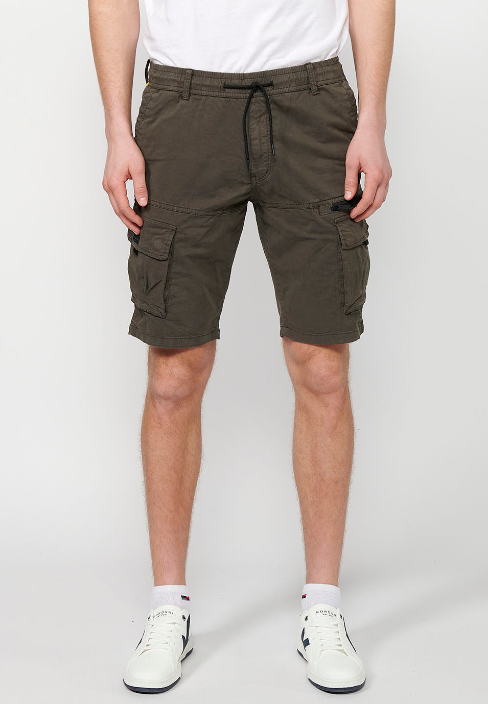 Bermuda Hombre Cargo Algodón Cintura Elástica – Koroshi 2411PS06