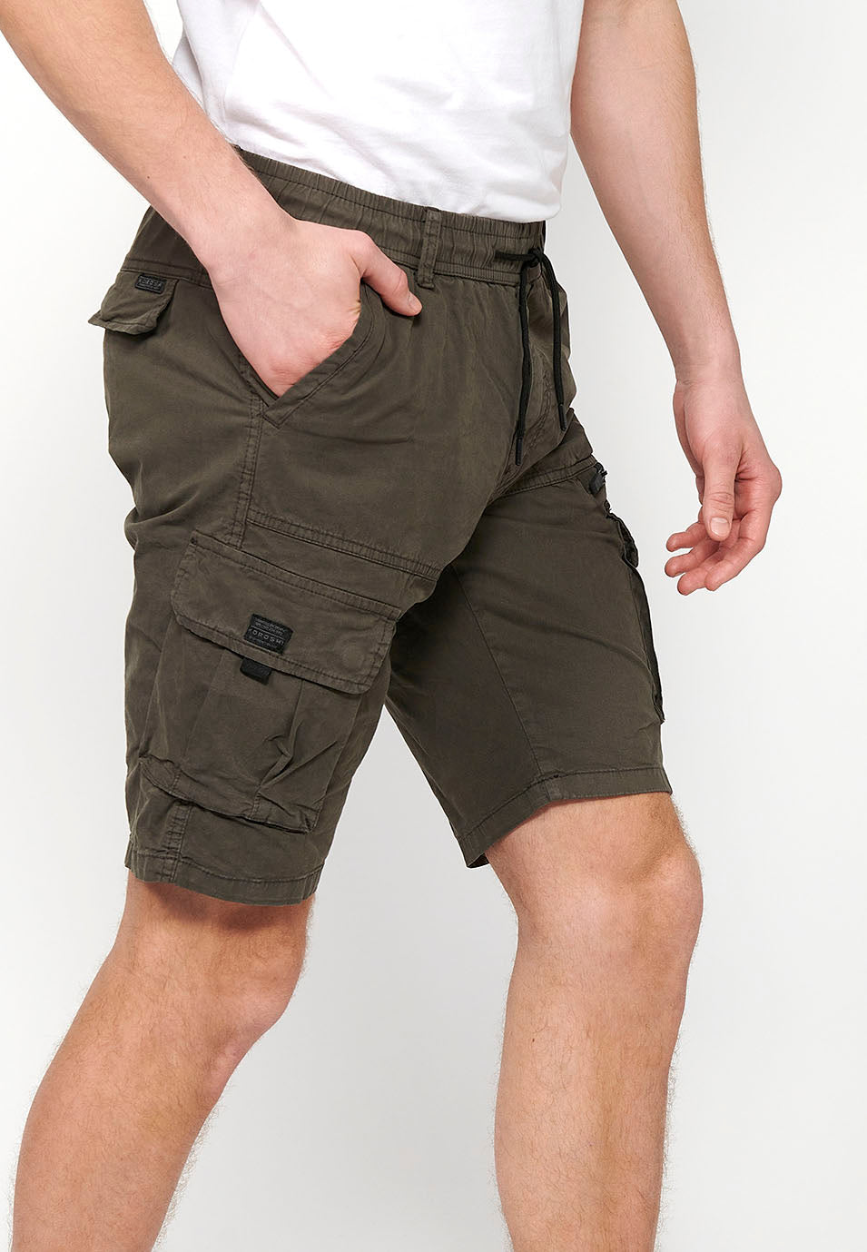 Bermuda Hombre Cargo Algodón Cintura Elástica – Koroshi 2411PS06