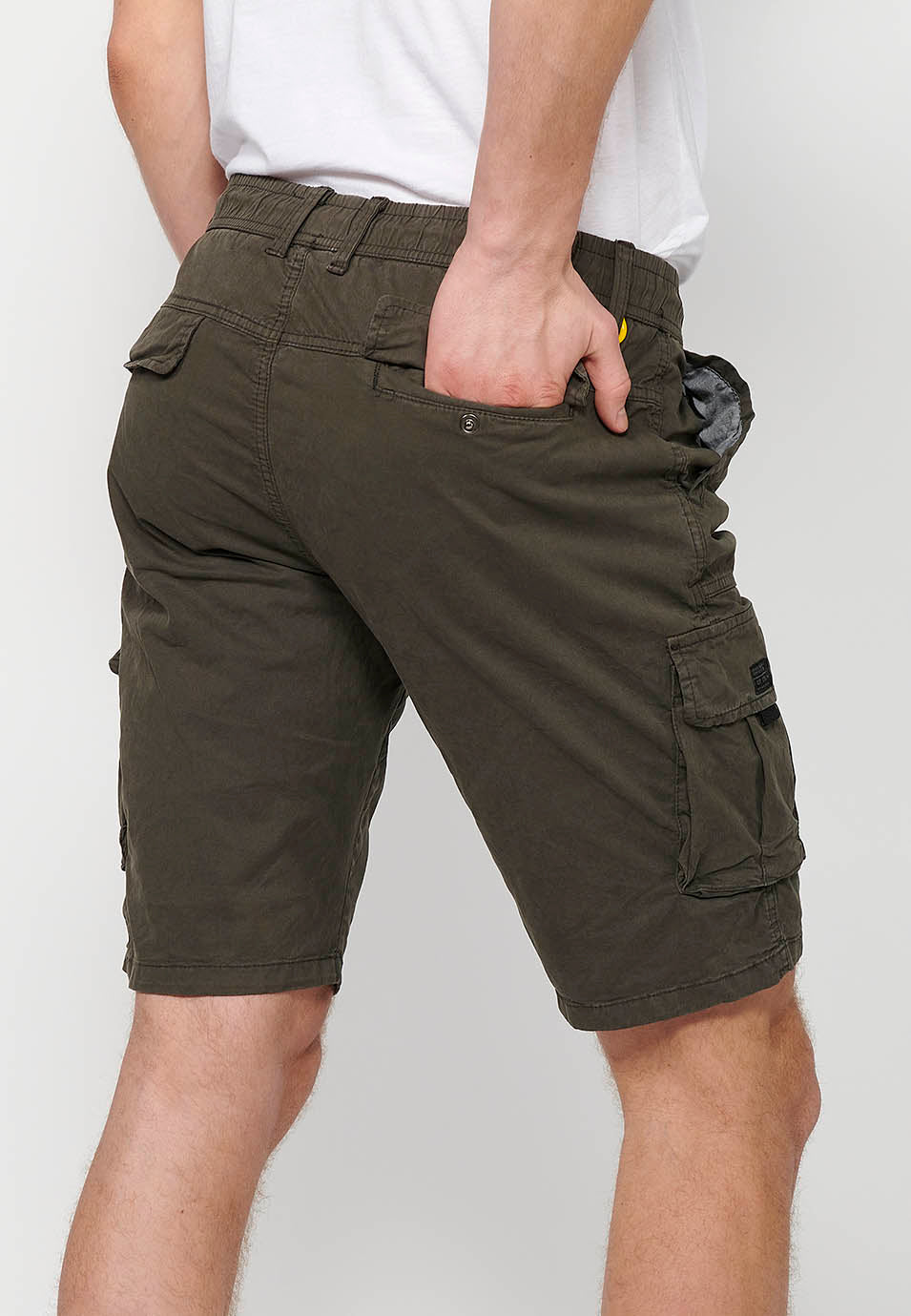 Bermuda Hombre Cargo Algodón Cintura Elástica – Koroshi 2411PS06