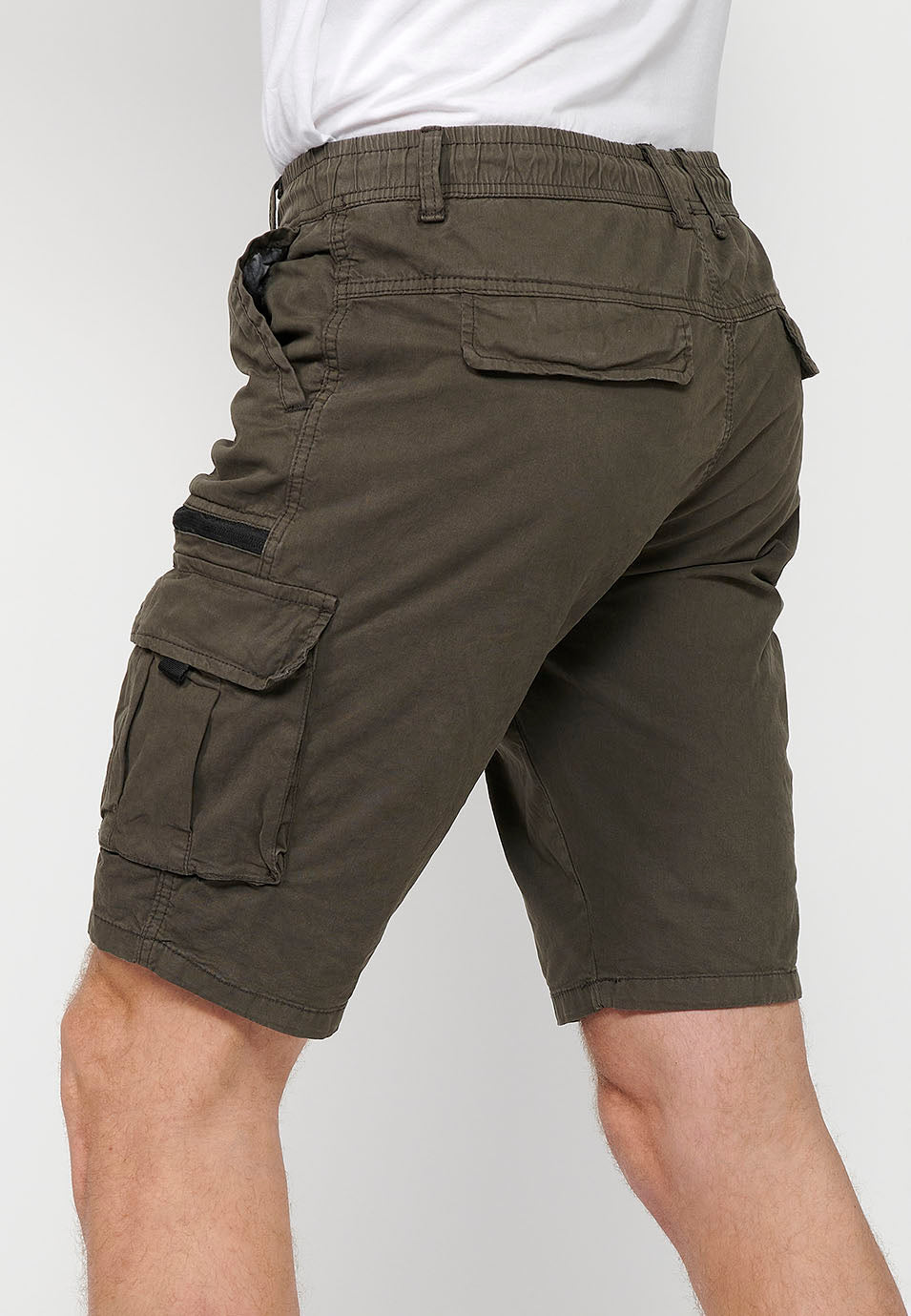 Bermuda Hombre Cargo Algodón Cintura Elástica – Koroshi 2411PS06