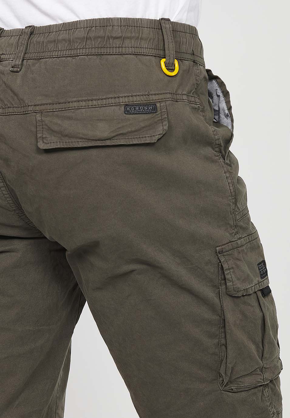 Bermuda Hombre Cargo Algodón Cintura Elástica – Koroshi 2411PS06