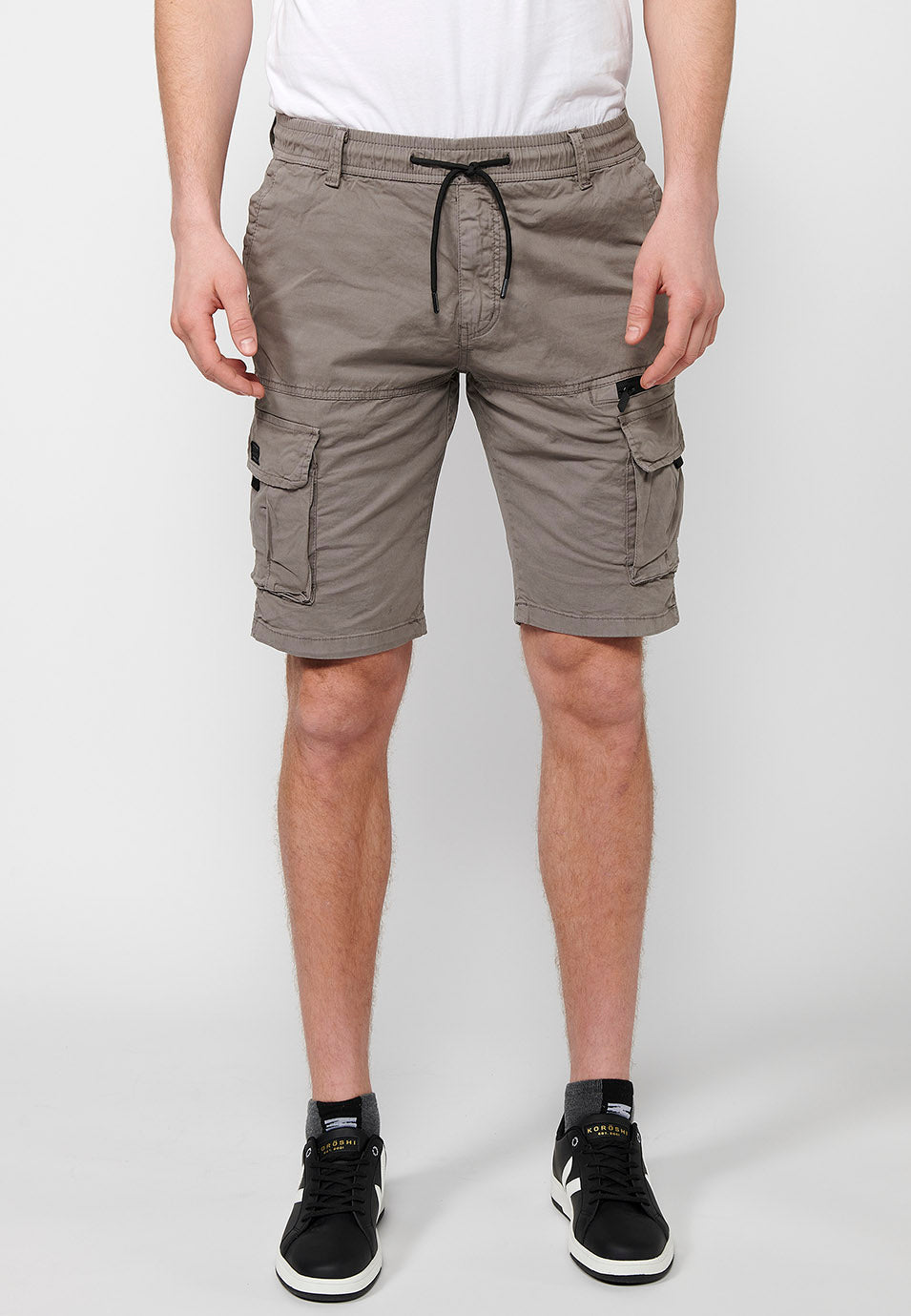Bermuda Hombre Cargo Algodón Cintura Elástica – Koroshi 2411PS06