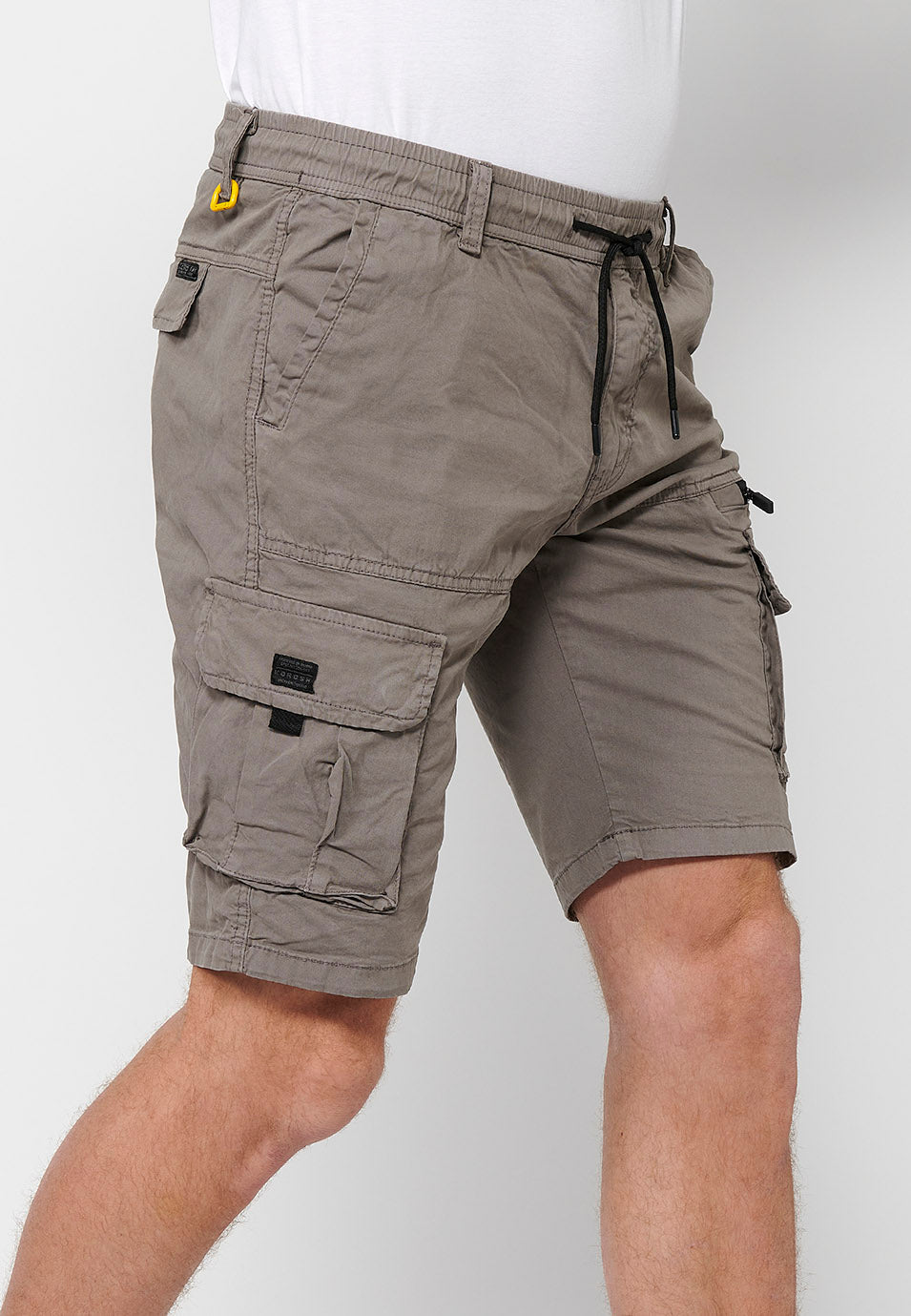 Bermuda Hombre Cargo Algodón Cintura Elástica – Koroshi 2411PS06