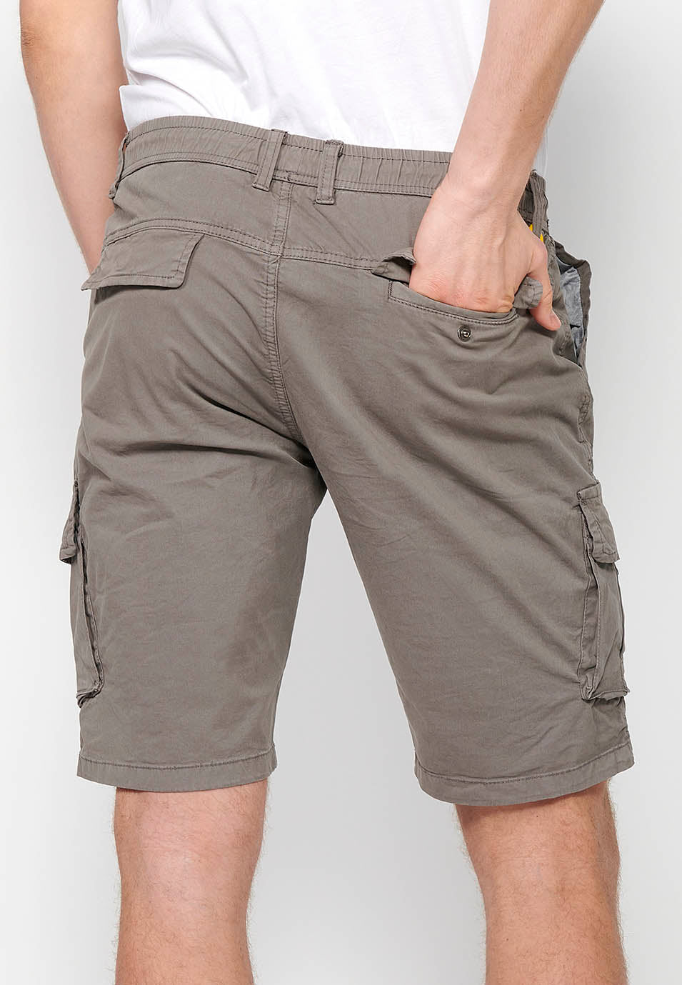 Bermuda Hombre Cargo Algodón Cintura Elástica – Koroshi 2411PS06
