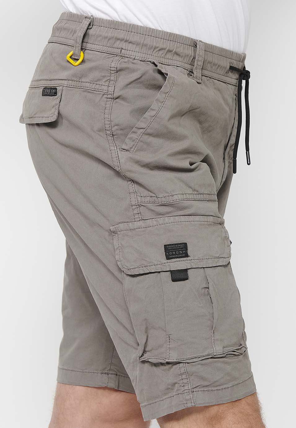 Bermuda Hombre Cargo Algodón Cintura Elástica – Koroshi 2411PS06