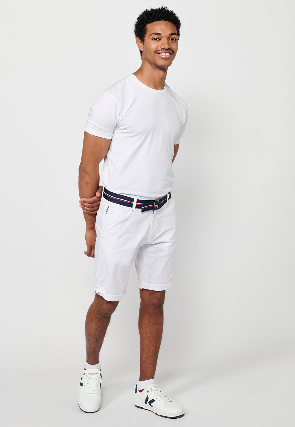 Bermuda Hombre Chino Algodón Cinturón Vuelta – Koroshi 2411PS07