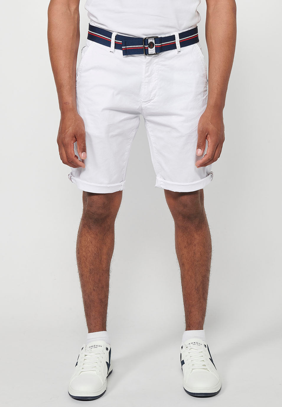 Bermuda Hombre Chino Algodón Cinturón Vuelta – Koroshi 2411PS07
