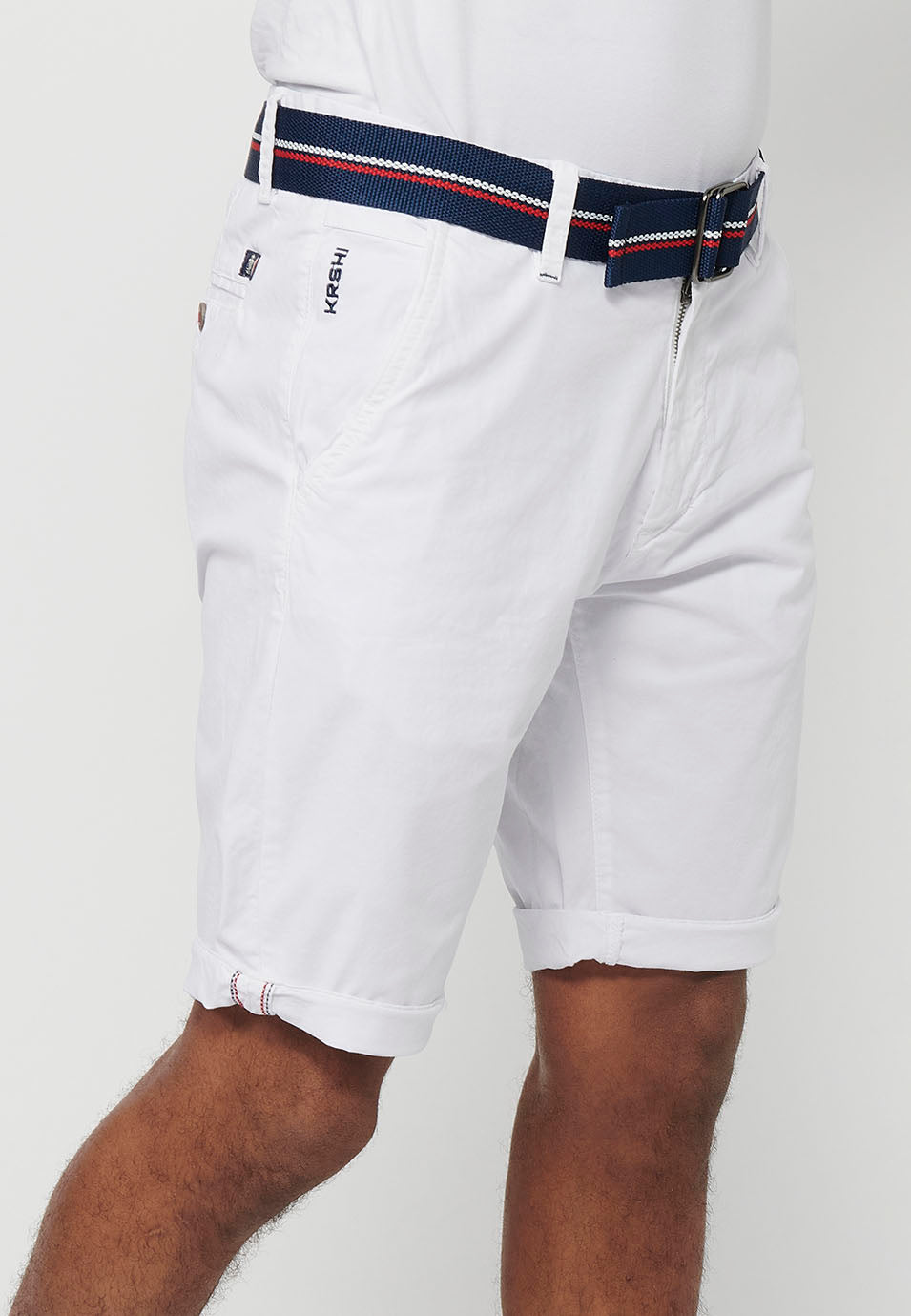Bermuda Hombre Chino Algodón Cinturón Vuelta – Koroshi 2411PS07