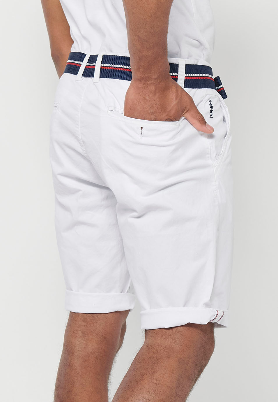 Bermuda Hombre Chino Algodón Cinturón Vuelta – Koroshi 2411PS07
