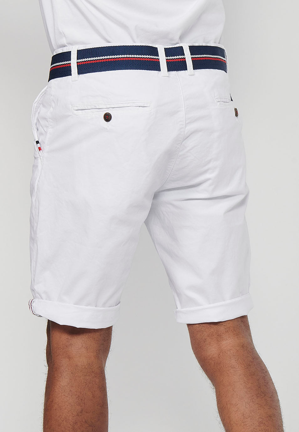 Bermuda Hombre Chino Algodón Cinturón Vuelta – Koroshi 2411PS07