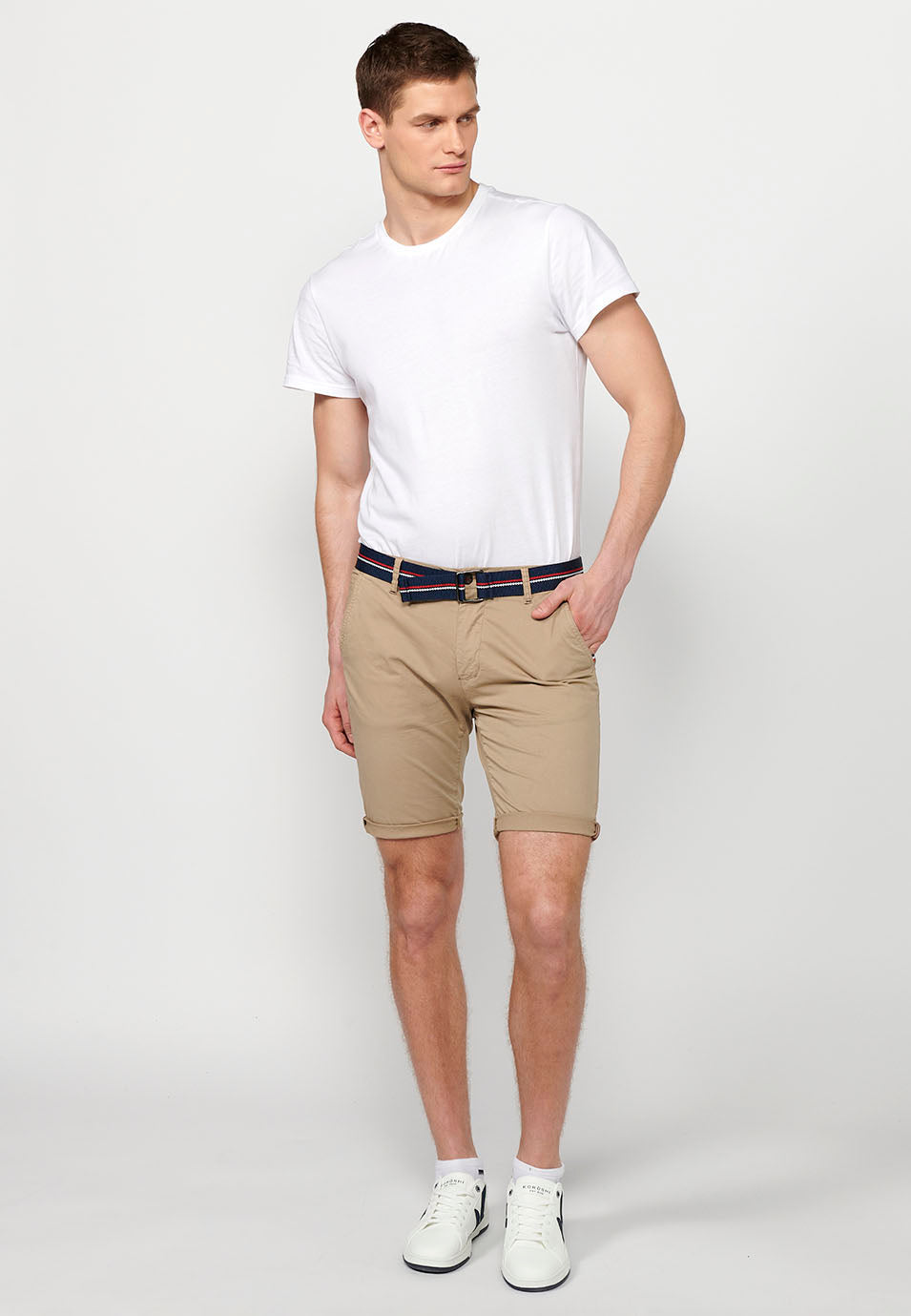Bermuda Hombre Chino Algodón Cinturón Vuelta – Koroshi 2411PS07