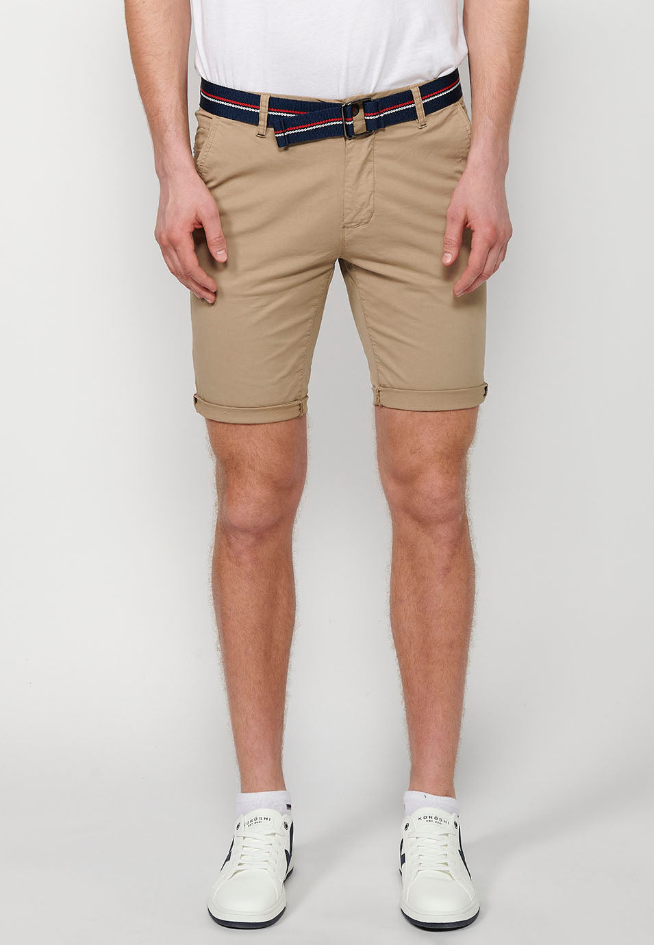 Bermuda Hombre Chino Algodón Cinturón Vuelta – Koroshi 2411PS07