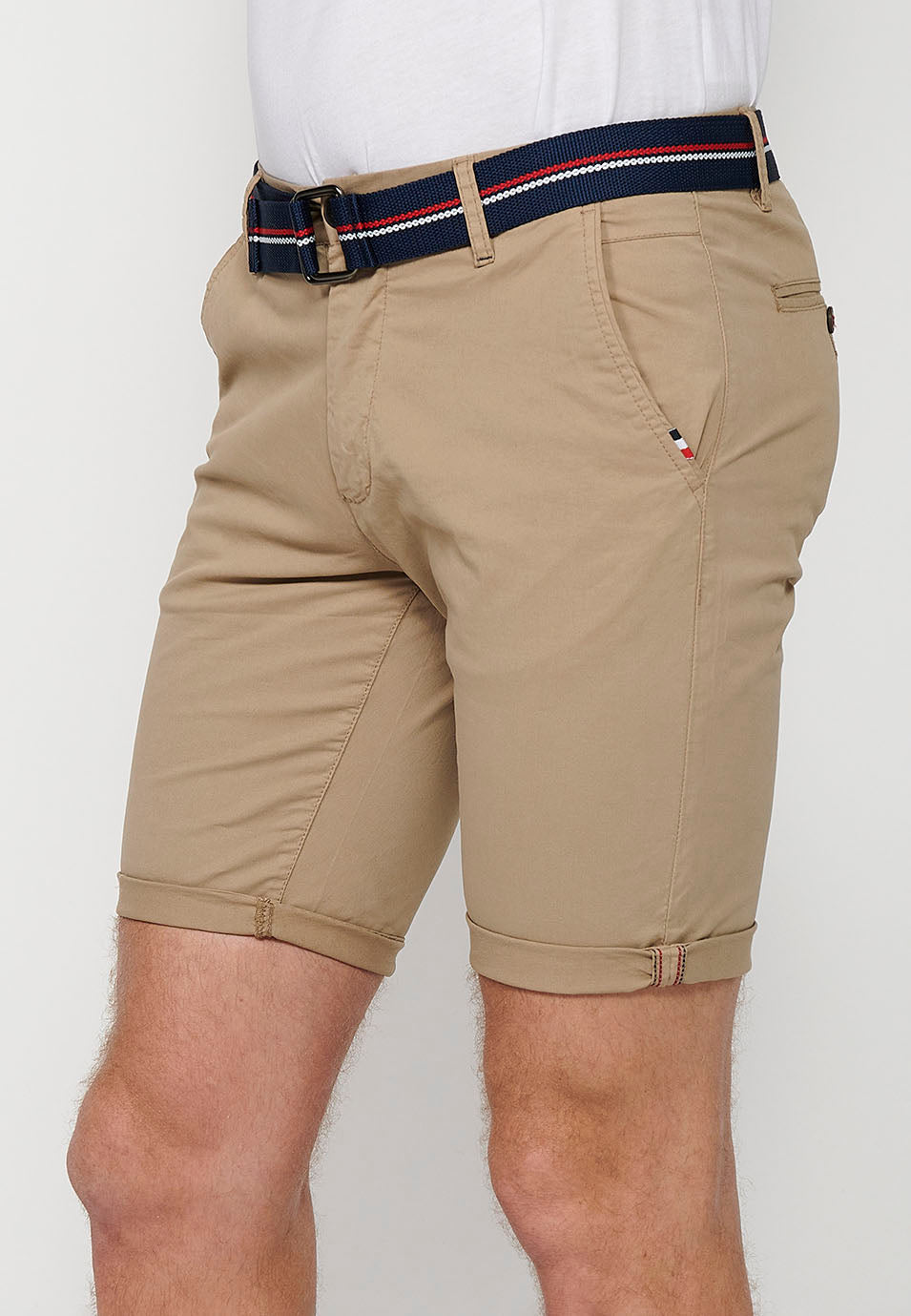 Bermuda Hombre Chino Algodón Cinturón Vuelta – Koroshi 2411PS07
