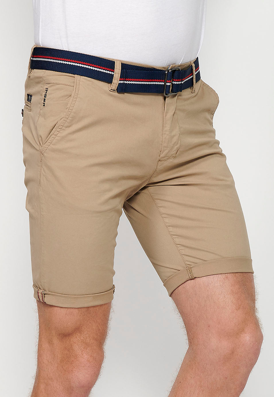 Bermuda Hombre Chino Algodón Cinturón Vuelta – Koroshi 2411PS07