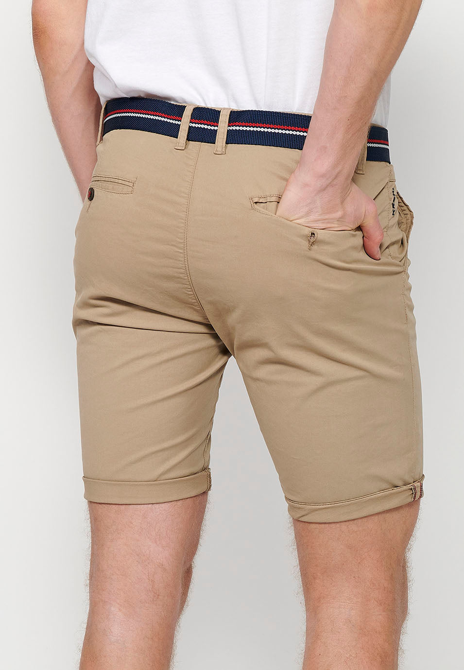 Bermuda Hombre Chino Algodón Cinturón Vuelta – Koroshi 2411PS07