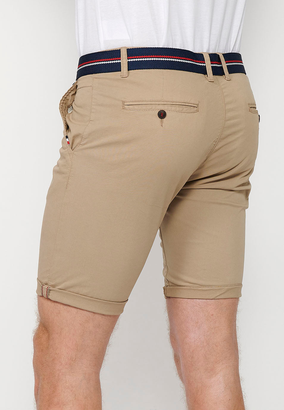 Bermuda Hombre Chino Algodón Cinturón Vuelta – Koroshi 2411PS07