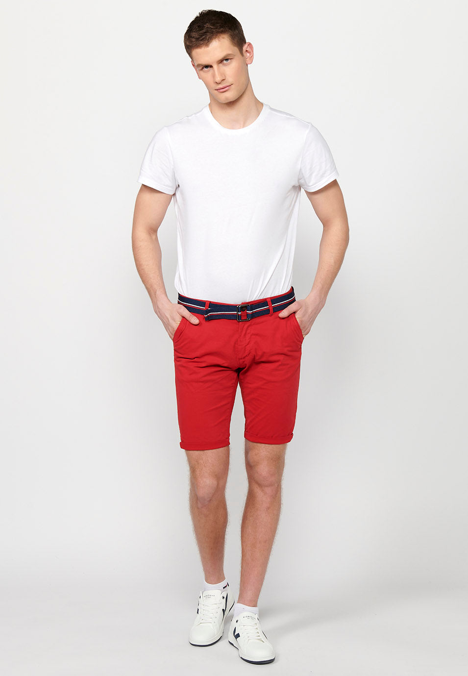 Bermuda Hombre Chino Algodón Cinturón Vuelta – Koroshi 2411PS07