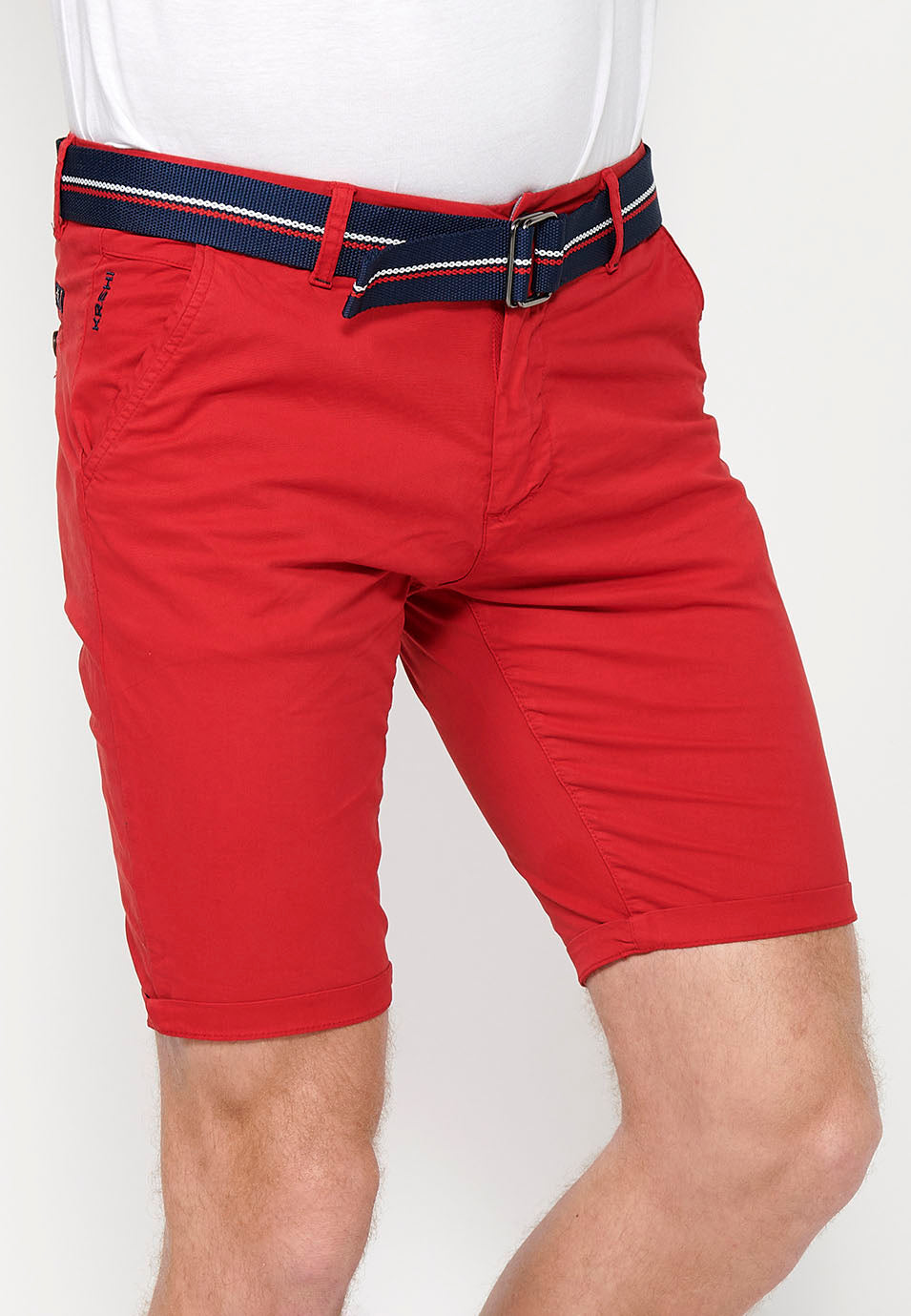 Bermuda Hombre Chino Algodón Cinturón Vuelta – Koroshi 2411PS07