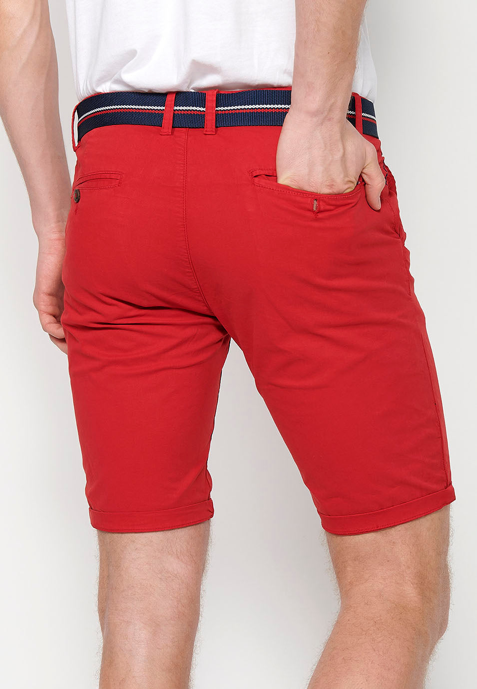 Bermuda Hombre Chino Algodón Cinturón Vuelta – Koroshi 2411PS07