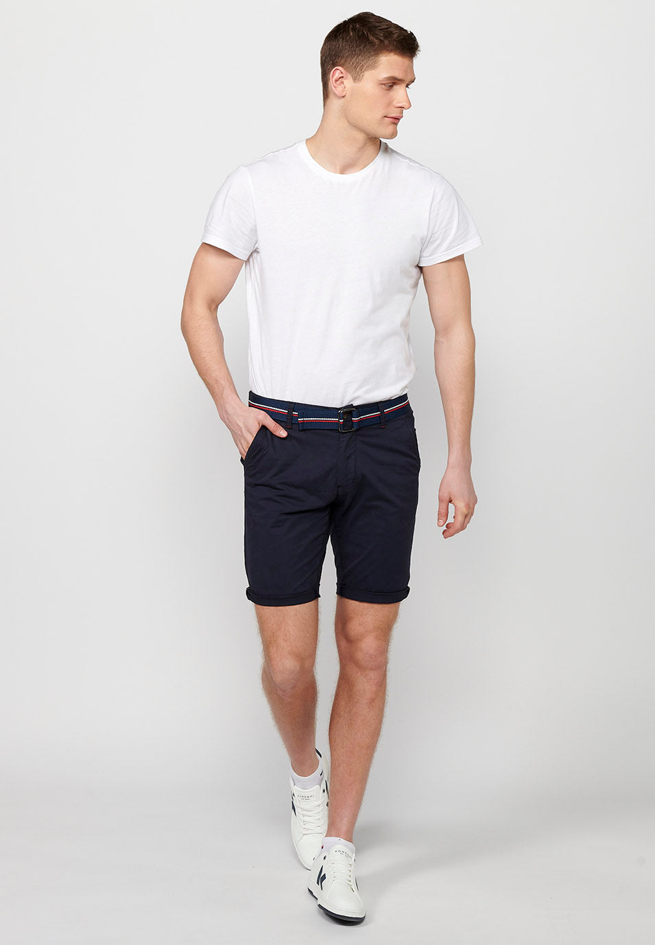 Bermuda Hombre Chino Algodón Cinturón Vuelta – Koroshi 2411PS07