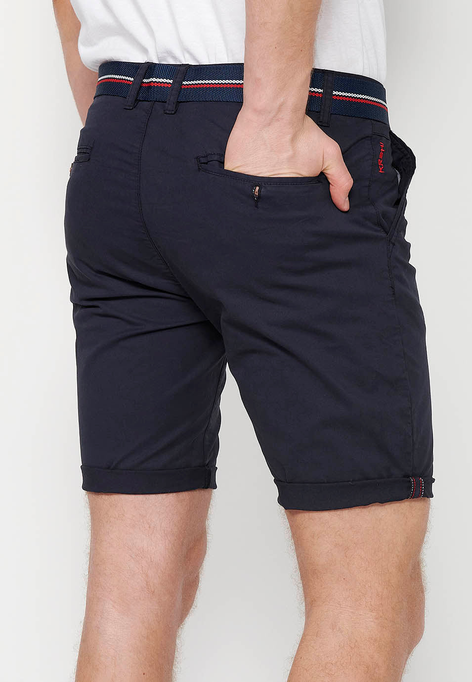 Bermuda Hombre Chino Algodón Cinturón Vuelta – Koroshi 2411PS07