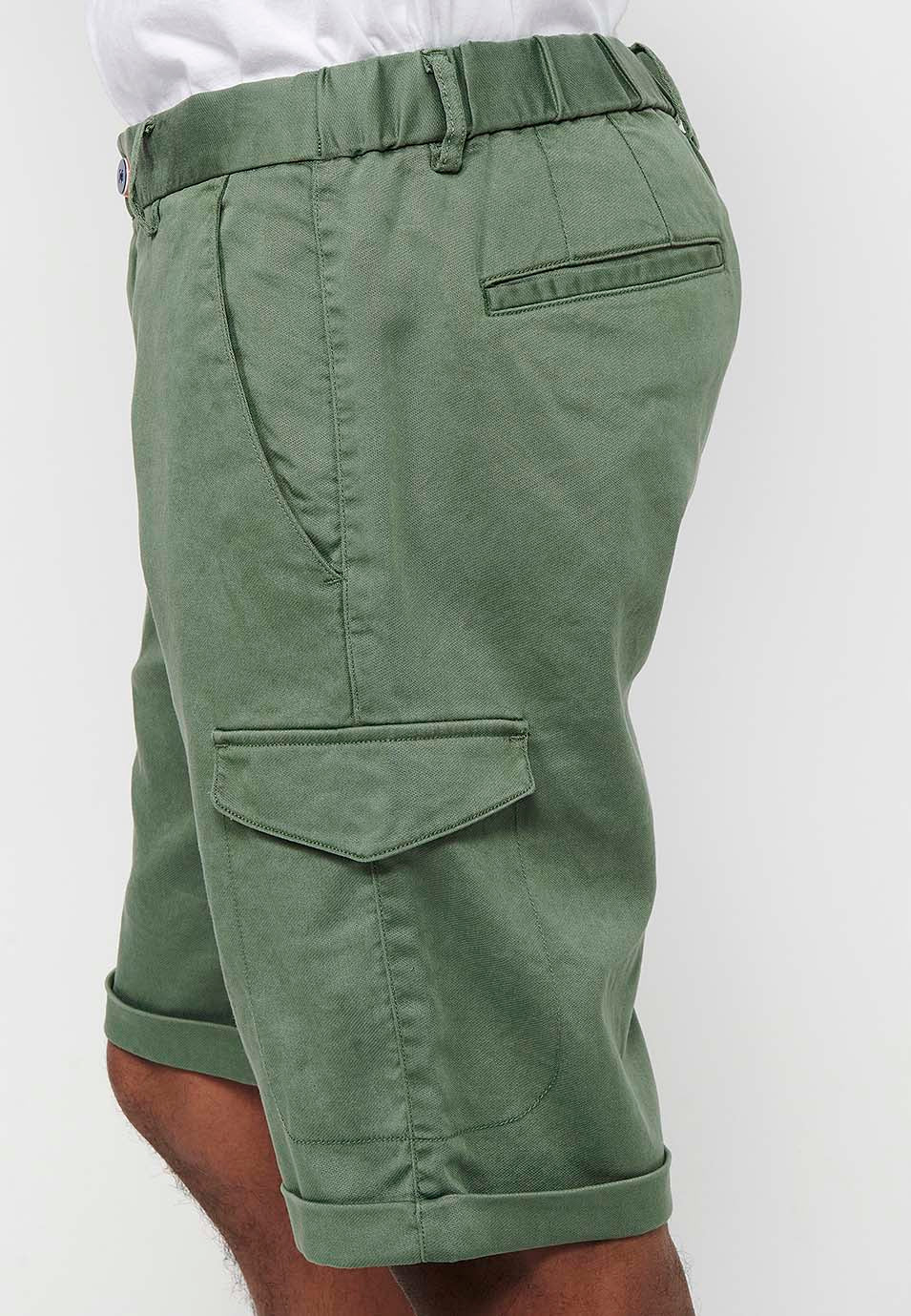 Bermuda Hombre Algodón Lyocell Bolsillo Cargo – Koroshi 2411PS13