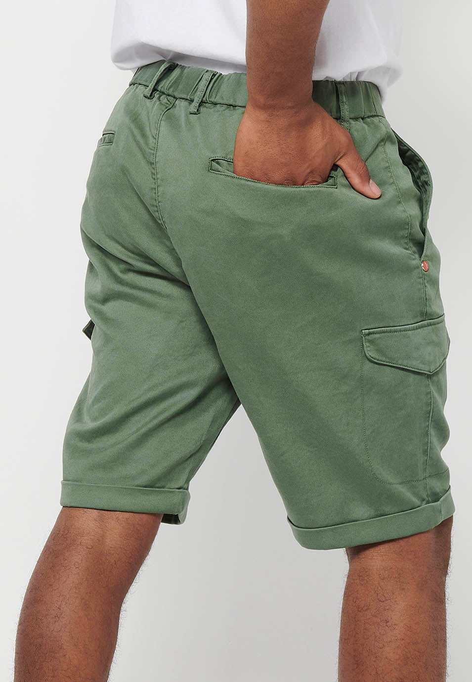 Bermuda Hombre Algodón Lyocell Bolsillo Cargo – Koroshi 2411PS13