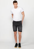 Bermuda Hombre Vaquera Acabado Vuelta – Koroshi Black Denim