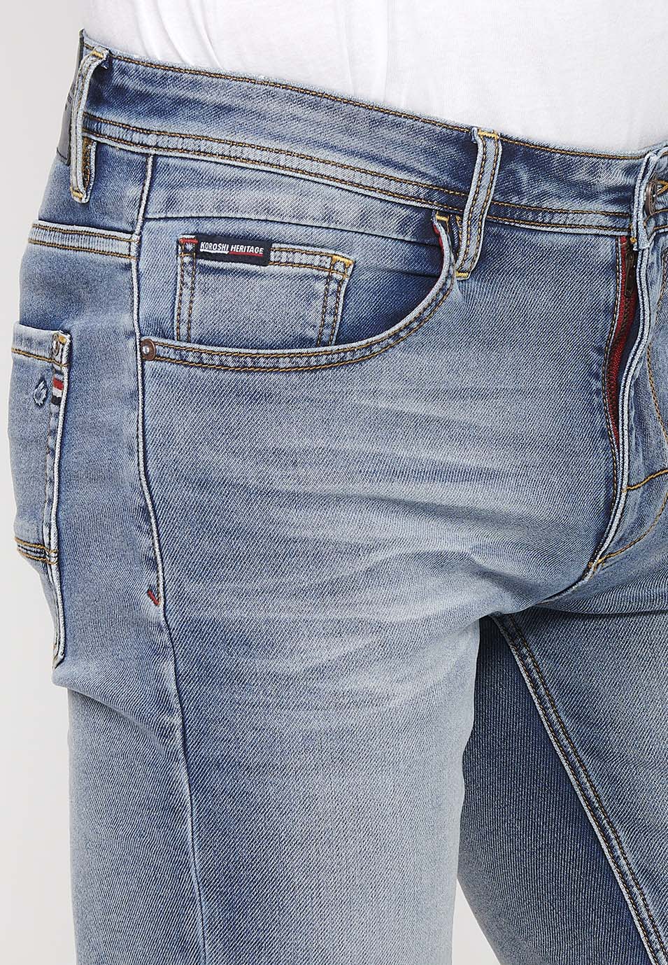 Bermuda Hombre Vaquera Acabado Vuelta Azul Claro – Koroshi 2411PS21
