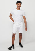 Bermuda Hombre Vaquera Acabado Vuelta Denim Blanco – Koroshi 2411PS35