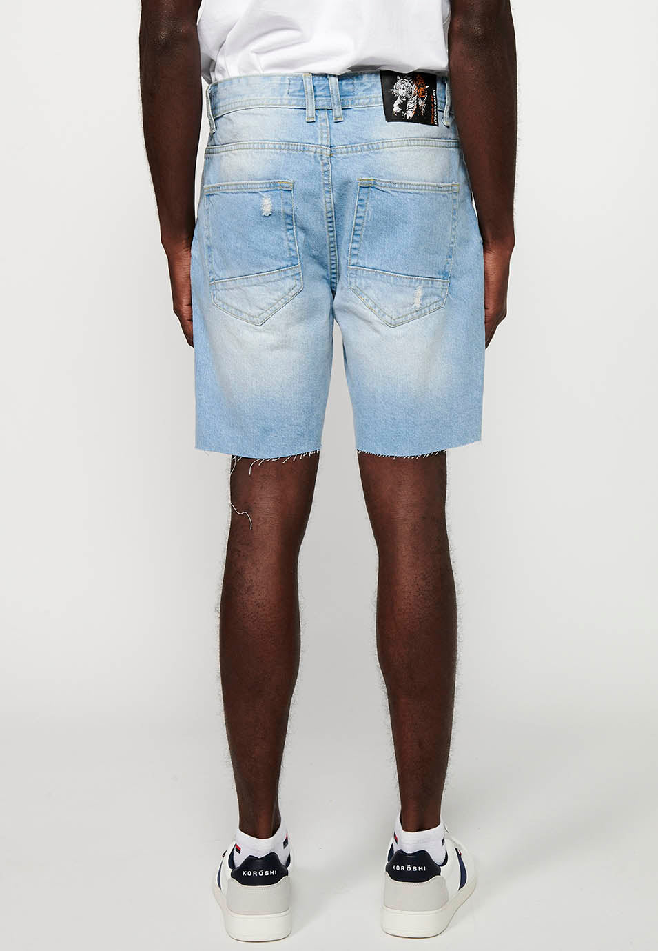Bermuda Hombre Vaquera Rotos Confort – Koroshi Azul Claro