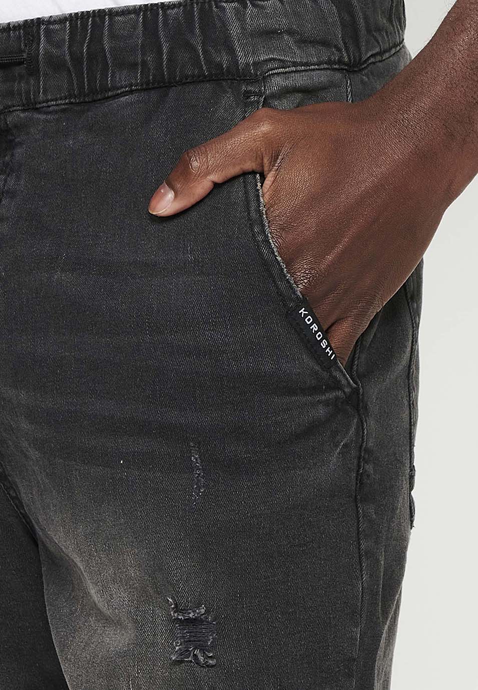 Short Hombre Jogger Denim Cintura Elástica – Koroshi 2411PS87
