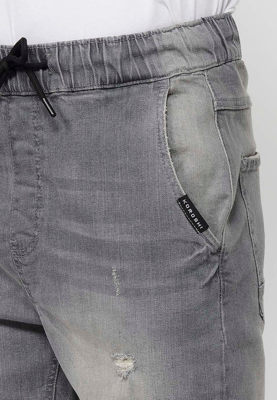 Short Hombre Jogger Denim Cintura Elástica – Koroshi 2411PS87