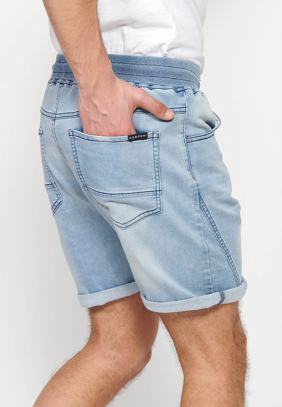 Short Hombre Jogger Denim Cintura Cordón – Koroshi 2411PS88