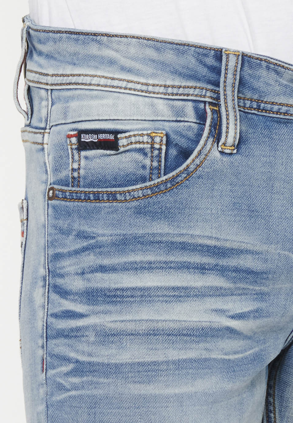 Pantalón Hombre Vaquero Denim Slim Fit – Koroshi Azul Claro
