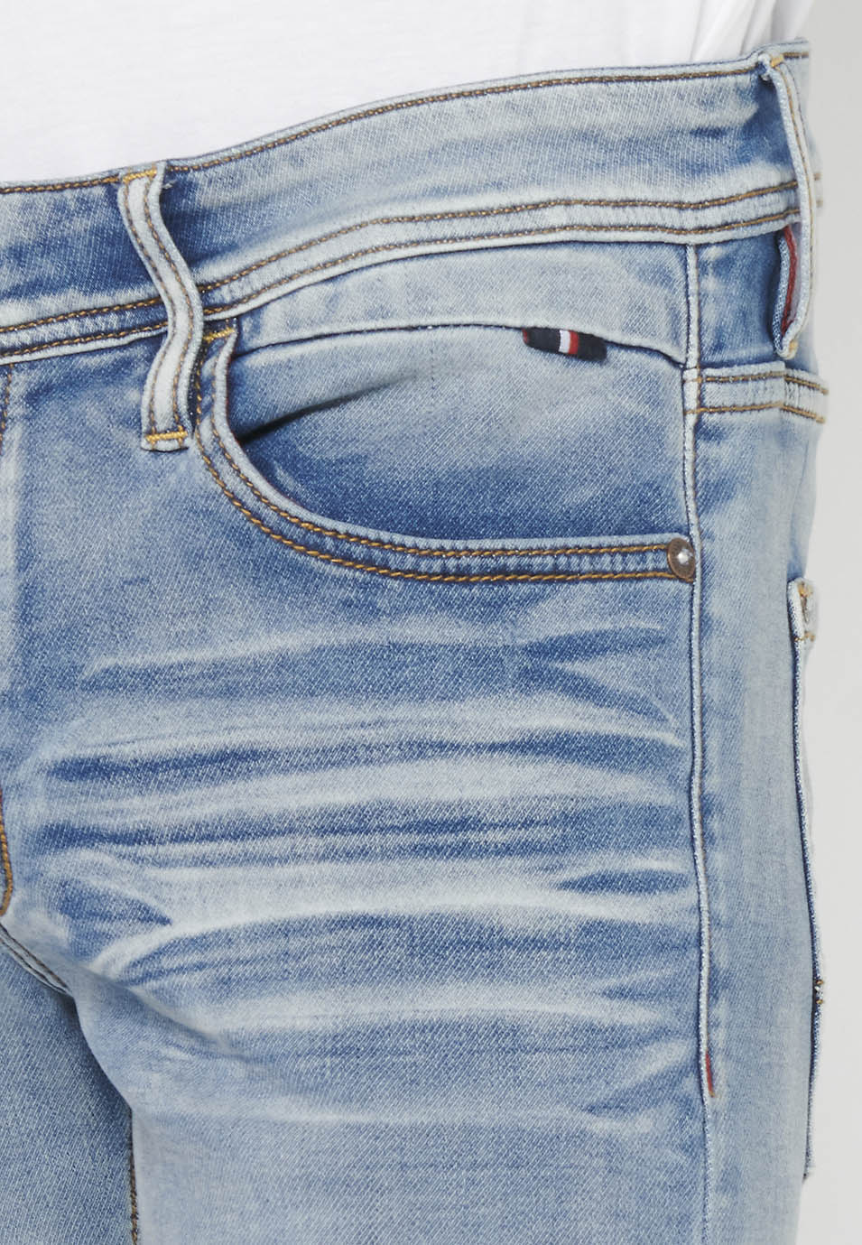 Pantalón Hombre Vaquero Denim Slim Fit – Koroshi Azul Claro